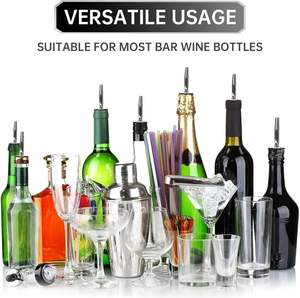 Verseur en acier inoxydable de haute qualité, bec verseur pour bouteille, distributeur, outil de bar, bec verseur rapide pour liqueur, liquide, vin, ou huile d'olive - Product Image 6