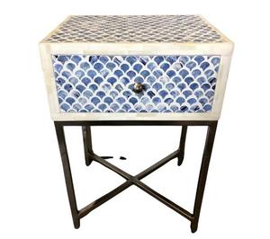 Lujo moderno dormitorio mesita de noche cajones con incrustaciones de hueso de alta calidad MDF unidades de almacenamiento de madera mejor precio muebles para el hogar directo de la India - Product Image 6