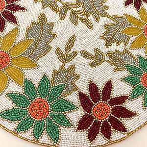 Manteles individuales con cuentas redondas a un precio económico, decoración de mesa festiva artesanal Floral hecha a mano para el comedor del hogar y las fiestas de boda - Product Image 3