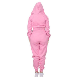 Conjunto Deportivo de Invierno para Mujer de Alta Calidad, Sudadera con Cremallera, Pantalones Jogger, Tela de Algodón Suave, Forro Polar, Secado Rápido, Transpirable, Estampado - Product Image 4