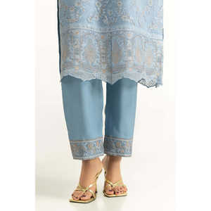 IUSTKSD-1084 Conjunto de Traje de 3 Piezas de Algodón con Bordado de Red para Mujer - Product Image 2