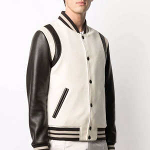 2025 Letterman Varsity vestes hommes Leatherman vestes Chenille crâne broderie couleur bloc hiver Baseball vestes - Product Image 3