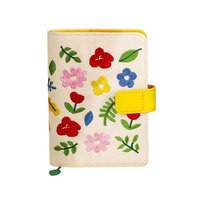 LABON – couverture en cuir Pu personnalisé avec broderie de fleurs en fleurs, carnet A5 avec boucle magnétique pour journal intime