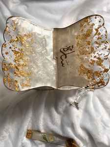 Classic Resin Epoxy Quran Rahel Stand Luxury Eid Mubarak <b>Gift</b> Handcrafted Islamic <b>Home</b> <b>Decor</b> Piece - Product Image 5