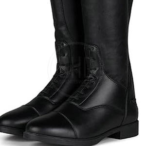 Botas de montar a caballo de cuero genuino de la mejor calidad en productos de caballo hechos a mano de color de bloque hechos en Pakistán - Product Image 6