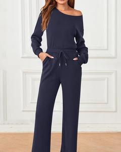 Monos Largos Elegantes e Informales para Mujer, Modelo 2026, de Manga Larga, Hombros Descubiertos, de una Sola Pieza, Pantalones Largos Anchos - Product Image 5