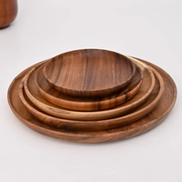 Plateaux de service modernes et écologiques en mélamine, motif en bois, assiettes pour aliments, cuisine et fêtes, matière plastique