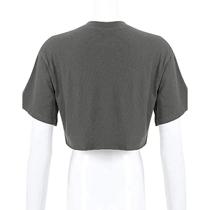 Nuevo producto Tallas grandes Señoras Crop Tops Camisas y Tops Liso Oversized Camiseta de manga larga Blusas y camisas de mujer - Product Image 6