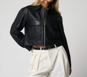 เสื้อผ้าสตรีทแวร์หนังแกะโครโกเสื้อแจ็คเก็ตไซส์ใหญ่ - Product Image 5