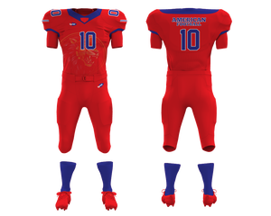 Venta al por mayor de uniformes de fútbol americano sublimación Pakistán fábrica personalizada uniforme de fútbol conjunto de aparejos Jersey y pantalones - Product Image 1