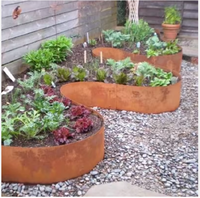 Borde Metálico Personalizado Sparxwizz Engineering de Acero Corten para Jardín, con Clips de 6-12 Pulgadas, 6 Unidades, Acabado Pintado para Césped y Caminos
