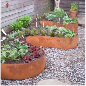 Bordure de pelouse en métal personnalisée, acier corten, clips de 6, 8, 10, 12 pouces, 6 pièces, bordure de jardin en corten pour l'aménagement paysager - Product Image 4