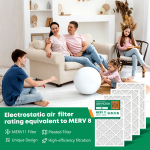 Filtro de Aire Plegado SUIXINEYI MERV 11, 12x24x1 Rectangular, Repuesto Universal para HVAC, Filtro para Caldera y Aire Acondicionado Central para el Hogar - Product Image 3