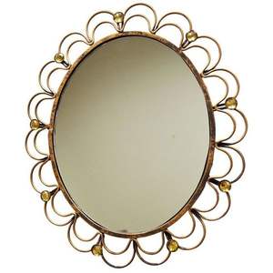 Miroir vintage à cadre métallique Miroir d'intérieur rétro Miroir métallique suspendu pour la décoration de la maison et de l'hôtel - Product Image 2