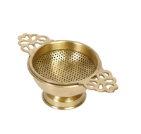 Passoire à thé en laiton personnalisée et pot de repos artisanat royal manche en bois boule filtrante passoires et passoires en métal