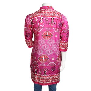 Kurti imprimé pour femme en tissu lawn - ROSE - Product Image 2