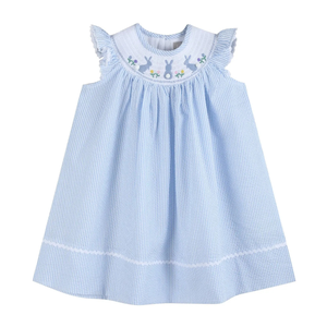 Vestido de lino suave hecho a mano para niñas pequeñas, estilo informal para el primer cumpleaños de niños pequeños, OEM hecho en Vietnam - Product Image 1