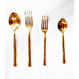 Embossed Design Stainless Steel <b>Flatware</b> Cutlery <b>Sets</b> for Kitchenware Custom Size <b>Flatware</b> <b>Sets</b> with Gold Plated for Home - Product Image 5