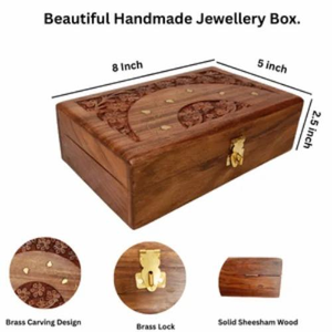 Wholesale Durable Handmade Rectangle <b>Wooden</b> <b>Jewellery</b> <b>Box</b> Velvet Lining Buckle Closure Customized Logo Engraved Printing - Product Image 4