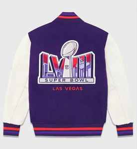 แจ็กเก็ตเบสบอลมหาวิทยาลัยไซส์ใหญ่พิเศษสำหรับผู้ชายเสื้อแจ็กเก็ตเบสบอลปักโลโก้แบบกำหนดเอง - Product Image 1