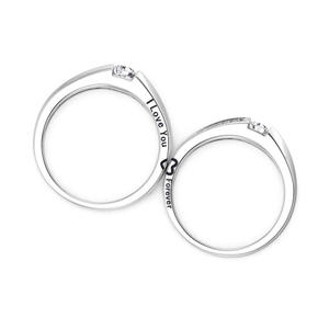 Anillo de Boda Jeulia True Love Vow Bypass Grabado - Chapado en Rodio, Oro Amarillo de 10K con Circonita Tallada para Mujer - Product Image 3