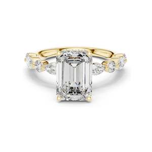3.38 CT <b>Emerald</b> Cut Lab Diamond <b>Ring</b> for Women VVS-VS EF Clarity 18KT, 14KT, 10KT Gold & 925 <b>Silver</b> Rose, Yellow, White - Product Image 2