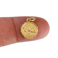 Pendentifs breloques en métal plaqué or 11 mm, signe du zodiaque Capricorne, double face, boucle simple, en laiton, tendance, unisexe, pour astrologue