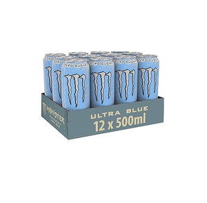 Monster Energy Ultra Blue <b>Zero</b> <b>Sugar</b> 12x500ml Cans Not Recommended For Children Pregnant Or Breastfeeding Women Wholesale - Product Image 1
