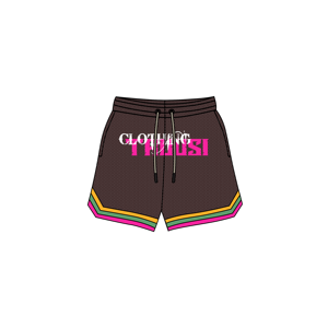 Pantalones Cortos de Malla de Poliéster Antiarrugas para Hombre, Estilo Urbano, Cintura Elástica Sólida, Básicos, con Estampado Frontal Personalizado, de Secado Rápido - Product Image 1