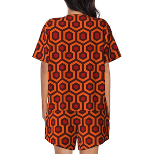 Nouvelle conception, ensemble décontracté deux pièces imprimé sur mesure, 100 % coton respirant, short et t-shirt à manches courtes pour femme, séchage rapide - Product Image 5