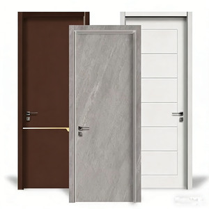 Porte in Legno Moderne Francesi OEM Cinesi per Case con Telaio, Nucleo Solido in Legno, Impermeabili, Insonorizzate, Porte Interne WPC per Camera da Letto - Product Image 3