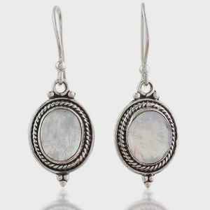 Boucles d'oreilles pendantes en pierre de lune, pierre précieuse, argent sterling 925, bijoux faits à la main, cadeau d'anniversaire pour elle, femme - Product Image 5