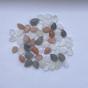 Piedra Lunar Natural de Melocotón, Piedra Lunar Blanca y Gris de 8mm, 10mm, 12mm, Hoja Tallada a Mano, Piedra Preciosa Suelta, Talla de Flores, Piedras Semipreciosas AAA - Product Image 2