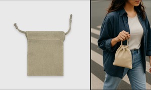 Bolsa con cordón y logotipo personalizado, bolsa de regalo de lino ecológica al por mayor para joyería, recuerdos de boda, embalaje de artículos pequeños reutilizable - Product Image 3