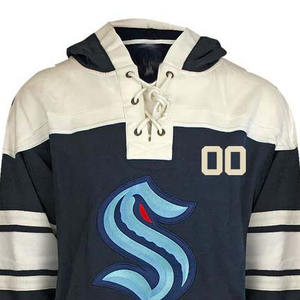 Sudadera con capucha única personalizada Sudadera con capucha de hockey 100% algodón Tackle equipo de sarga Jersey de hockey sobre hielo con capucha con cordones Sudadera con capucha de hockey - Product Image 3