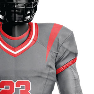 Custom 100% Polyester Sublimated American <b>Football</b> Uniform for Men Breathable Grey <b>Red</b> Tackle Twill Team Gear Short Jersey - Product Image 6