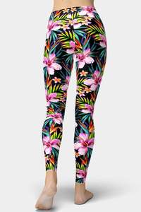Leggings de yoga à taille haute pour femmes, super doux, extensibles et confortables, motif Skull Flora - Product Image 5
