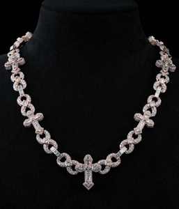 925 Sterling <b>Silver</b> Moissanite Studded Large Cuban Link Hip Hop Style Fully Iced Customizable Oval Twisted Necklaces <b>Fine</b> <b>Chains</b> - Product Image 1