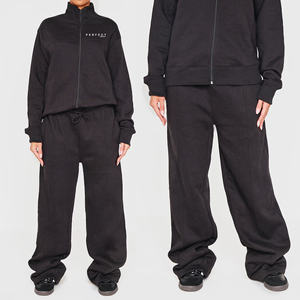 PARFAIT MARRON JAMBE DROITE COUTURE DÉTAILLÉE PANTALONS DE SURVÊTEMENT UNISEXE ZIPPER SWEATSHIRT CASUAL WEAR JOGGERS SET LOGO PERSONNALISÉ - Product Image 2