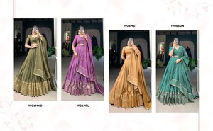 Chanderi lehenga choli บริสุทธิ์ดอกไม้ออกแบบพิเศษสำหรับงานแต่งงานขายส่งจำนวนมาก - Product Image 3