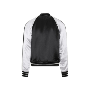 Chaqueta de Tela de Poliéster Acolchada Ecológica para Hombre, Servicio OEM al por Mayor, Cuello Alto, Parche de Chenilla, Bordado de Satén para Invierno - Product Image 2