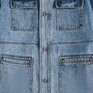 เสื้อแจ็กเก็ตผ้าฝ้าย100% สำหรับผู้ชายเสื้อแจ็กเก็ตผ้าเดนิมสีเทาวินเทจสำหรับฤดูหนาวโลโก้ตามสั่งใหม่ - Product Image 4