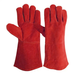 Guantes de cuero de vaca dividido para soldadura, construcción, bomberos, seguridad para trabajadores con Material reflectante ignífugo - Product Image 5