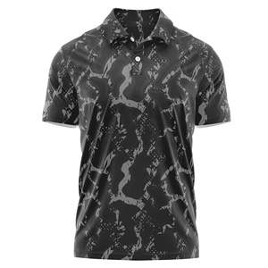 Camisa de Golf de Manga Corta para Hombre, de Lujo y Calidad, con Logotipo Bordado en 3D, Tela Jersey de Spandex/Poliéster Sólida, Antiarrugas, Corte Regular - Product Image 4