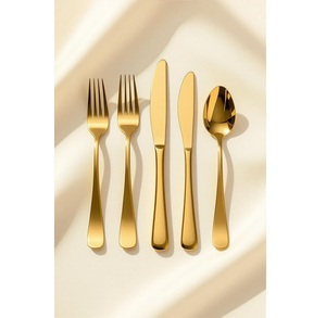 Ensemble de couverts en acier inoxydable avec finition dorée Luxe et élégance pour tables de banquet de cuisine Polonais plaqué - Product Image 1