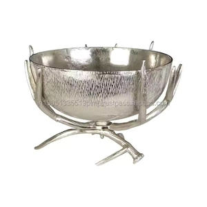 Contemporary Handmade Stainless Steel Customized Eco-Friendly Modern Sculpted Shape Serving Bowl for Parties - Product Image 4