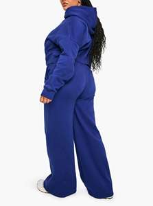 Wholesale High Quality Tracksuits for <b>Women's</b> Plus Size Track Suits 100% cotton Cropped Hoodie and <b>Sweatpants</b> <b>Women</b> 2 piece set - Product Image 5