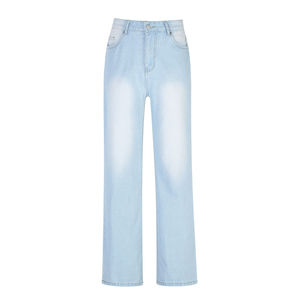 Jeans vaqueros de mezclilla con cremallera de cintura alta sólidos oscuros informales para mujer lavables ecológicos de calidad superior - Product Image 4