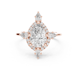 Bijoux Bague de créateur en or 18 carats avec accents de diamants floraux - Product Image 2