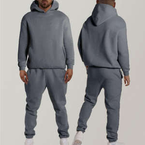 Personalizar calidad Casual hombres chándales ropa deportiva gimnasio Fitness entrenamiento chándales hombres dos piezas conjunto chándal - Product Image 3